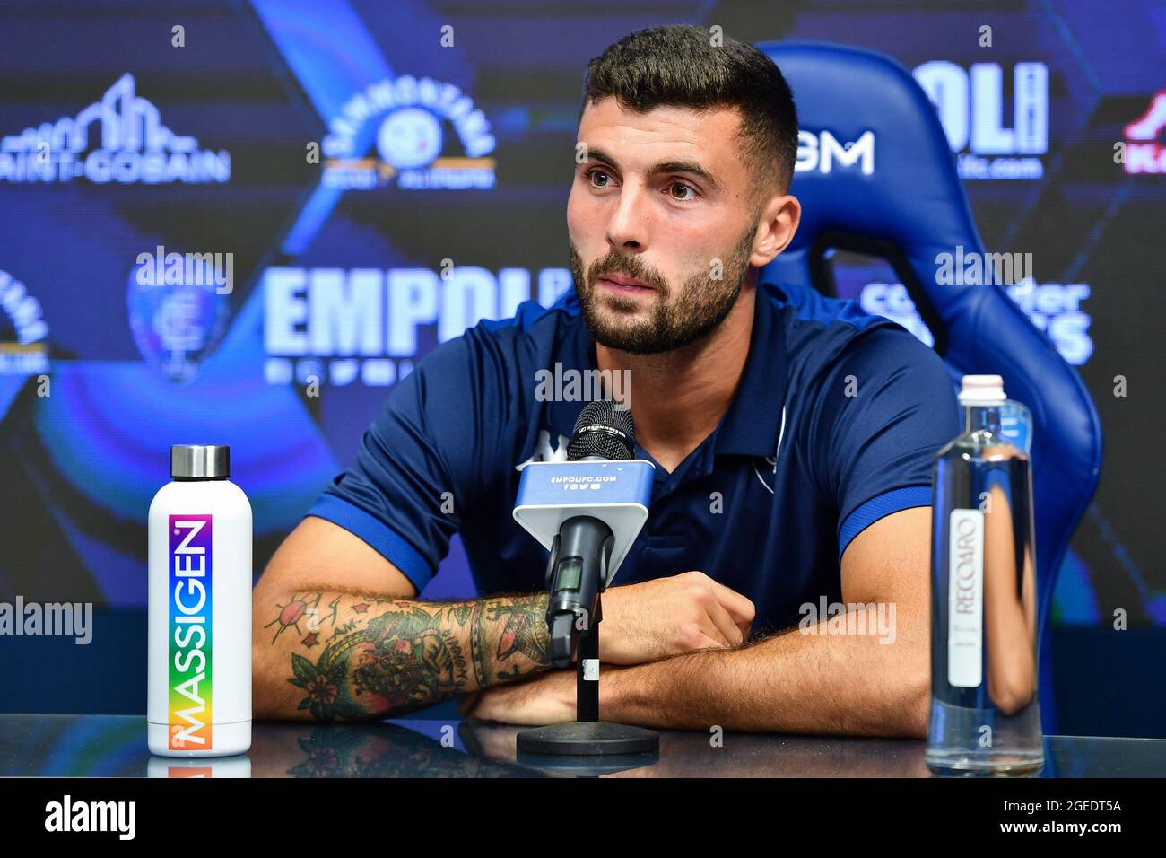 Empoli, Italie. 19 août 2021. Patrick Cutrone (Empoli) durante Presentazione Patrick Cutrone nuovo giocatore Empoli FC, Altro in Empoli, Italia, 19 agosto 2021 crédit: Independent photo Agency/Alay Live News Banque D'Images