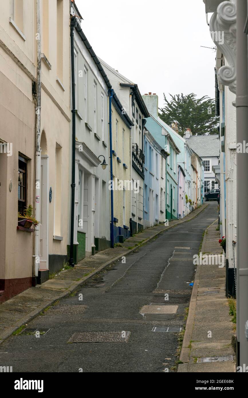 Petite rue pittoresque à Appledore North Devon Banque D'Images