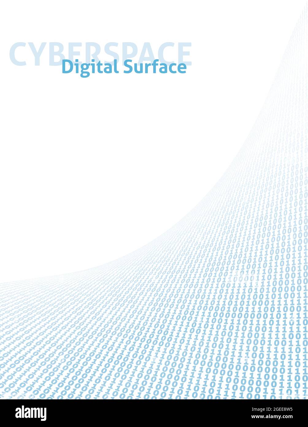 Surface numérique incurvée avec code binaire dans le cyberespace. Motif graphique vectoriel de perspective Illustration de Vecteur