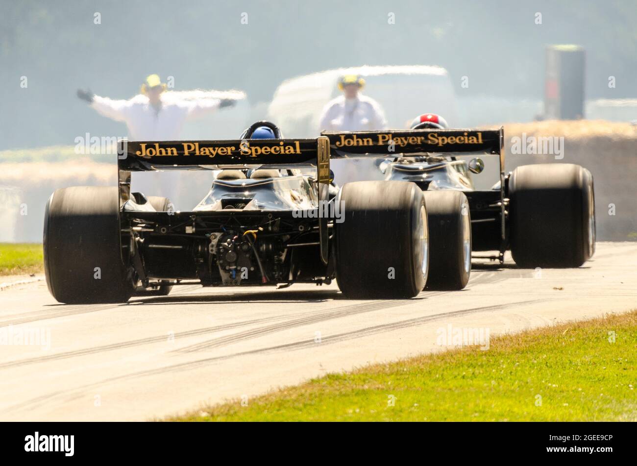 Historique Lotus 79 Formule 1, Grand Prix voitures de course en montant la colline à l'épreuve de course automobile Goodwood Festival of Speed 2014. Vue arrière Banque D'Images