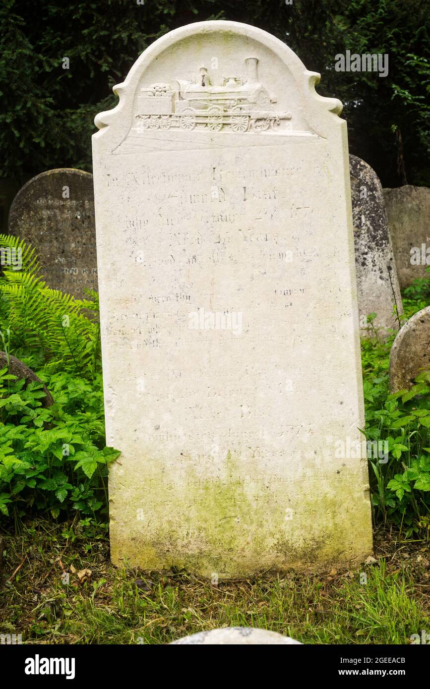 La tombe du vieux cimetière d'Edward BIST de Southampton un pompier du London & South Western Railway a été tué lors d'une collision à Bishopstoke le 28 octobre 1870 Banque D'Images