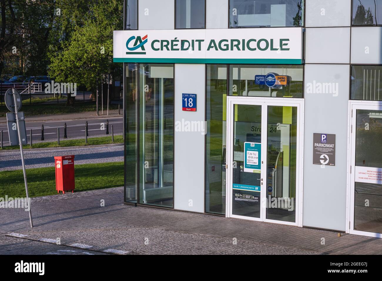Succursale de crédit agricole à Varsovie, Pologne Banque D'Images