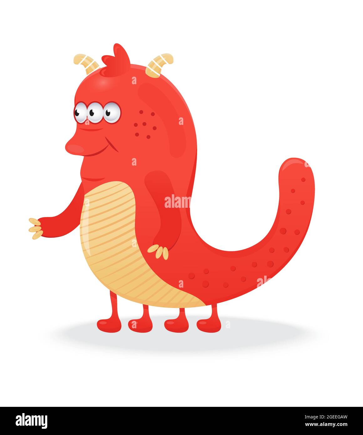 Joyeux Halloween vecteur. Monstre coloré, personnage de yeti et visage dans un style de dessin animé. Drôle, les yeux fous, la langue, la dent. Kawaii enfant de goblin effrayant. Illustration de Vecteur