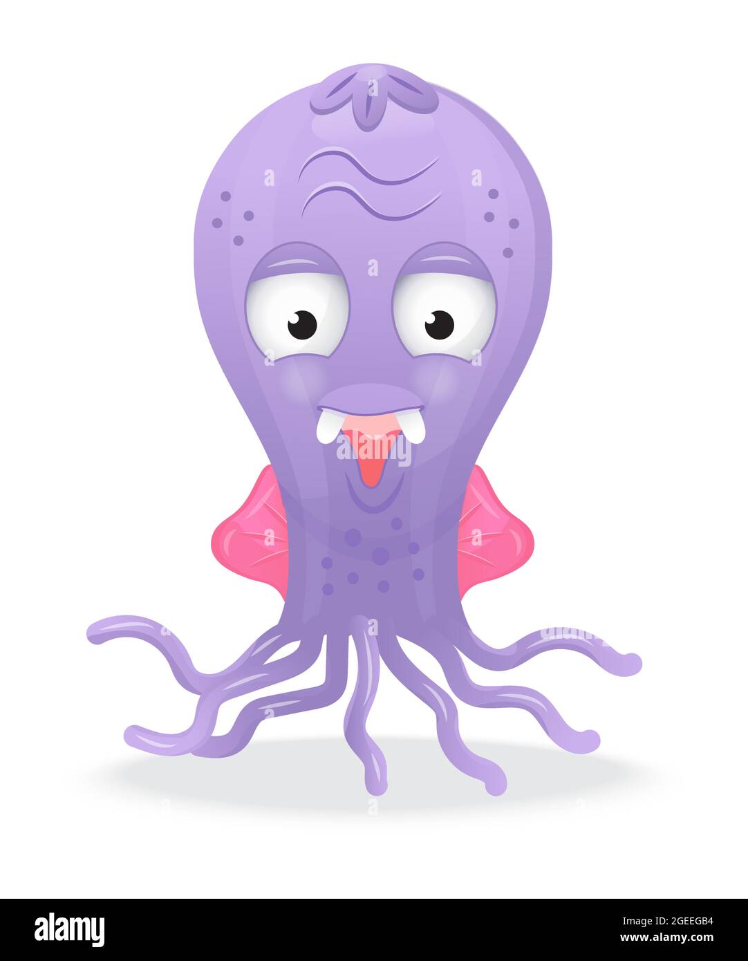 Joyeux Halloween vecteur. Monstre coloré, personnage de yeti et visage dans un style de dessin animé. Drôle, les yeux fous, la langue, la dent. Kawaii enfant de goblin effrayant. Illustration de Vecteur