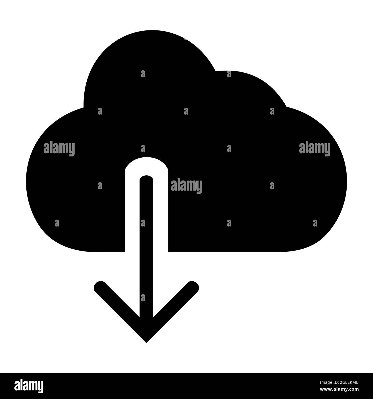 Icône vecteur de nuage avec flèche vers le bas - style de glyphe Illustration de Vecteur