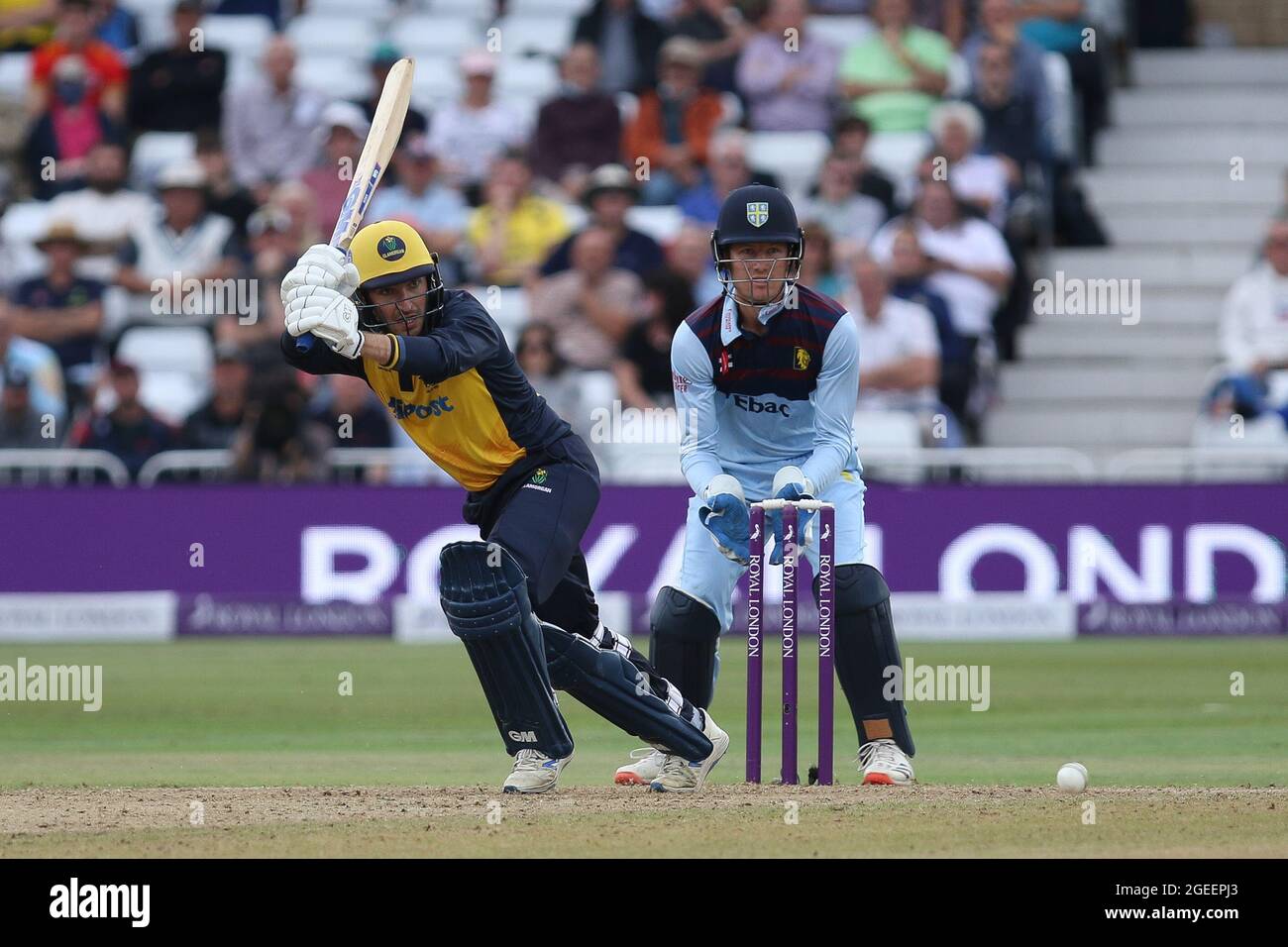 NOTTINGHAM, ROYAUME-UNI. 19 AOÛT Andrew Salter, de Glamorgan, lors du match de la Royal London One Day Cup entre le Club de cricket du comté de Glamorgan et le Durham County Cricket Club à Trent Bridge, Nottingham, le jeudi 19 août 2021. (Crédit : will Matthews | MI News) crédit : MI News & Sport /Alay Live News Banque D'Images