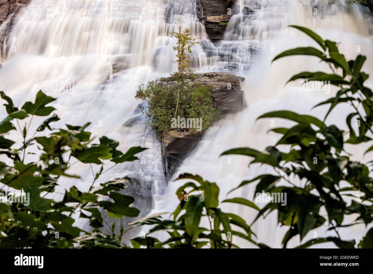 High Falls dans la forêt récréative de DuPont - Cedar Mountain, près de Brevard, Caroline du Nord, États-Unis Banque D'Images