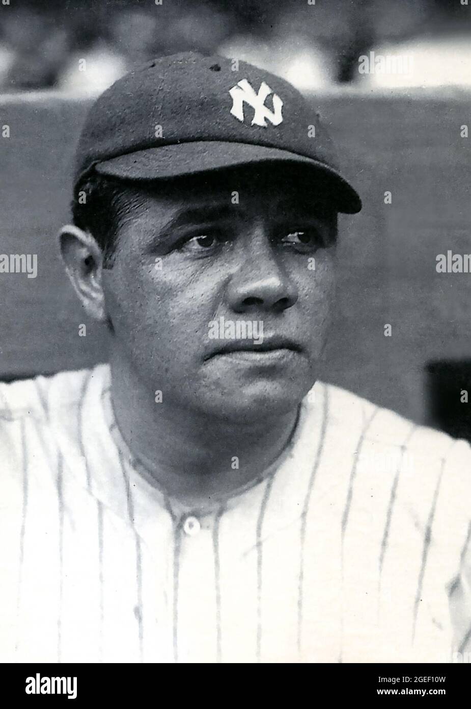 Photo noir et blanc vintage de Babe Ruth avec les New York Yankees. Banque D'Images
