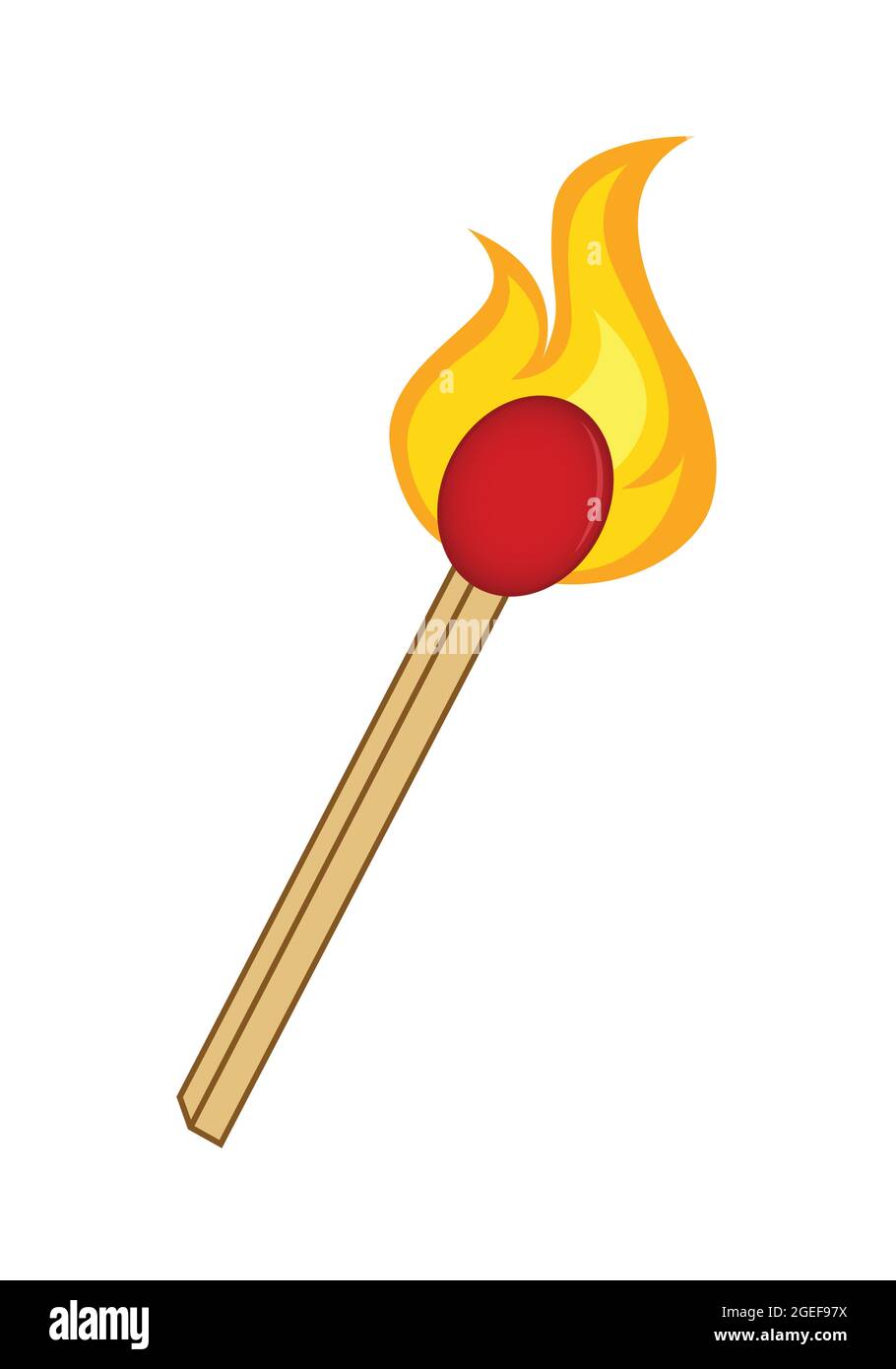 Tir sur un match. Incendie. Chaud. Allumage d'un match. Illustration vectorielle rétro d'un match avec feu. Symbole vintage assorti à la flamme. Illustration de Vecteur