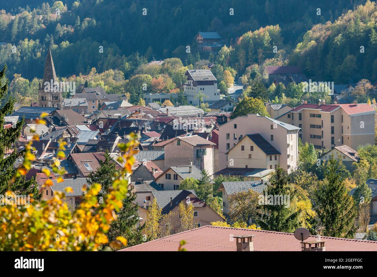 FRANCE, ALPES-MARITIMES (06) SAINT-ETIENNE-DE-TINEE, GARE DU MERCANTOUR Banque D'Images