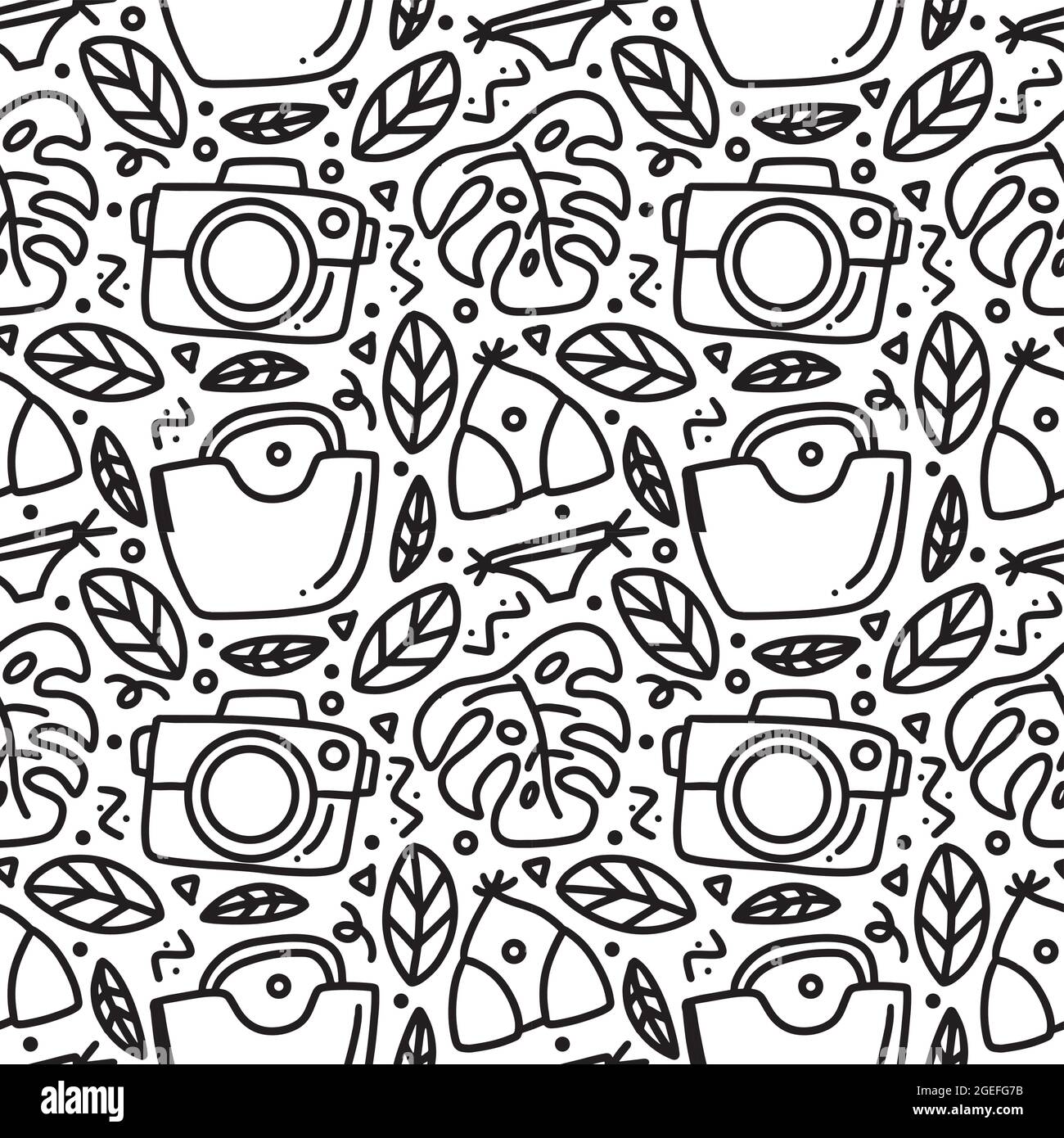 des gribouillages d'été sans couture pour un arrière-plan Illustration de Vecteur