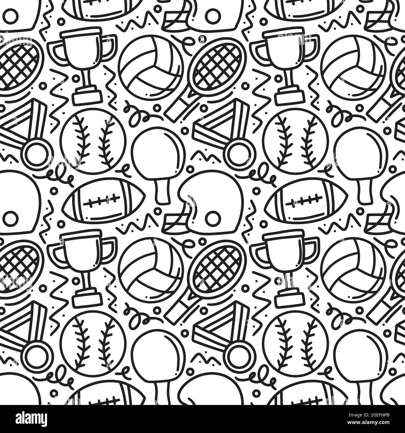 gribouillages sans couture pour les éléments sportifs Illustration de Vecteur