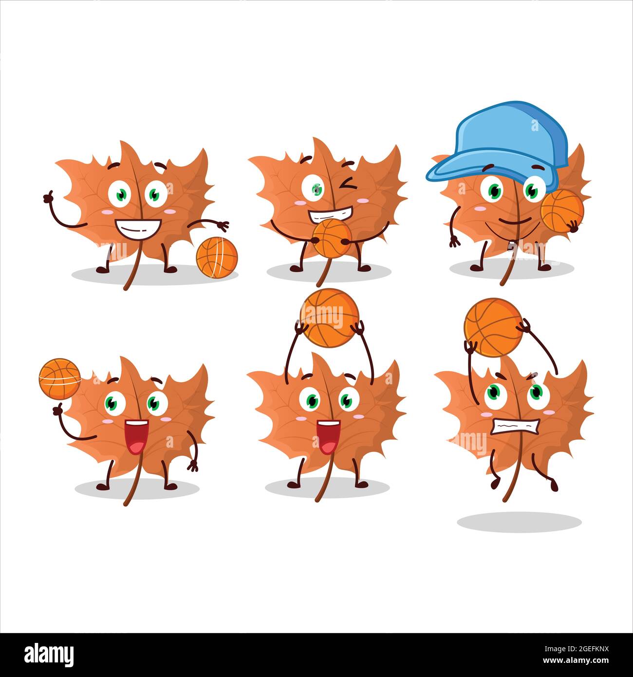 Personnage de dessin animé de talent Maple Leaf en tant qu'athlète de basket-ball. Illustration vectorielle Illustration de Vecteur