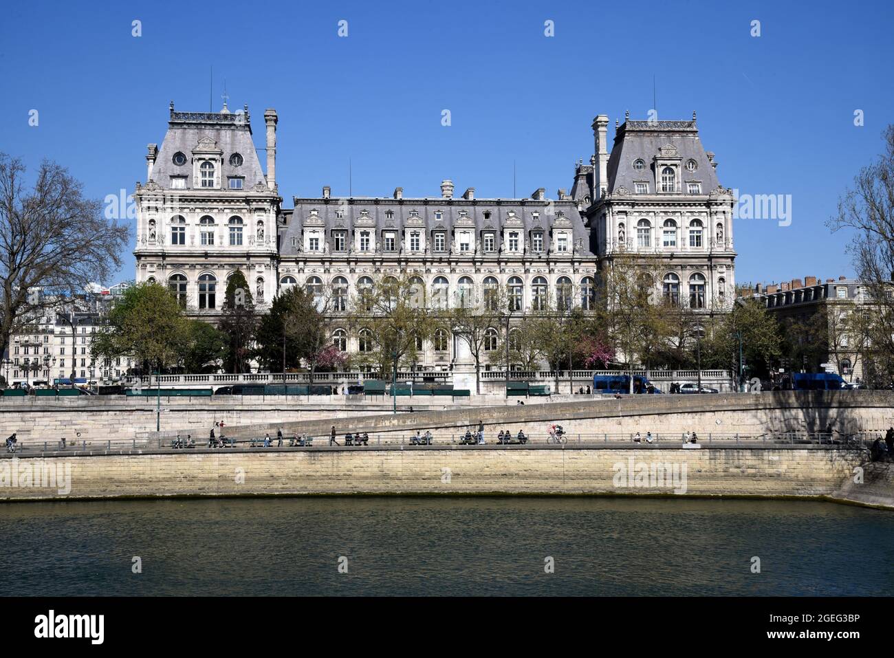Paris (France) : l'Hôtel de ville dans le 4ème arrondissement (quartier) Banque D'Images