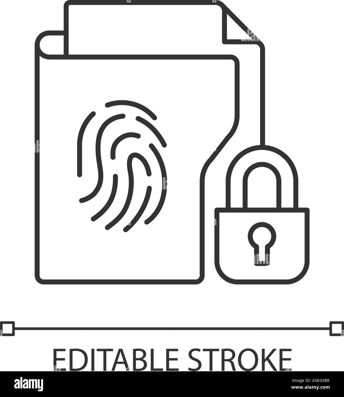 Icône linéaire de protection des informations sensibles Illustration de Vecteur