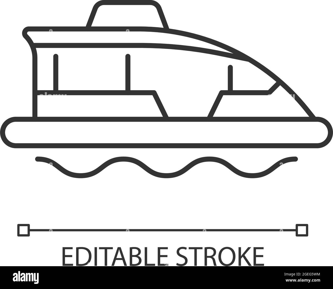 Icône linéaire bateau taxi Illustration de Vecteur