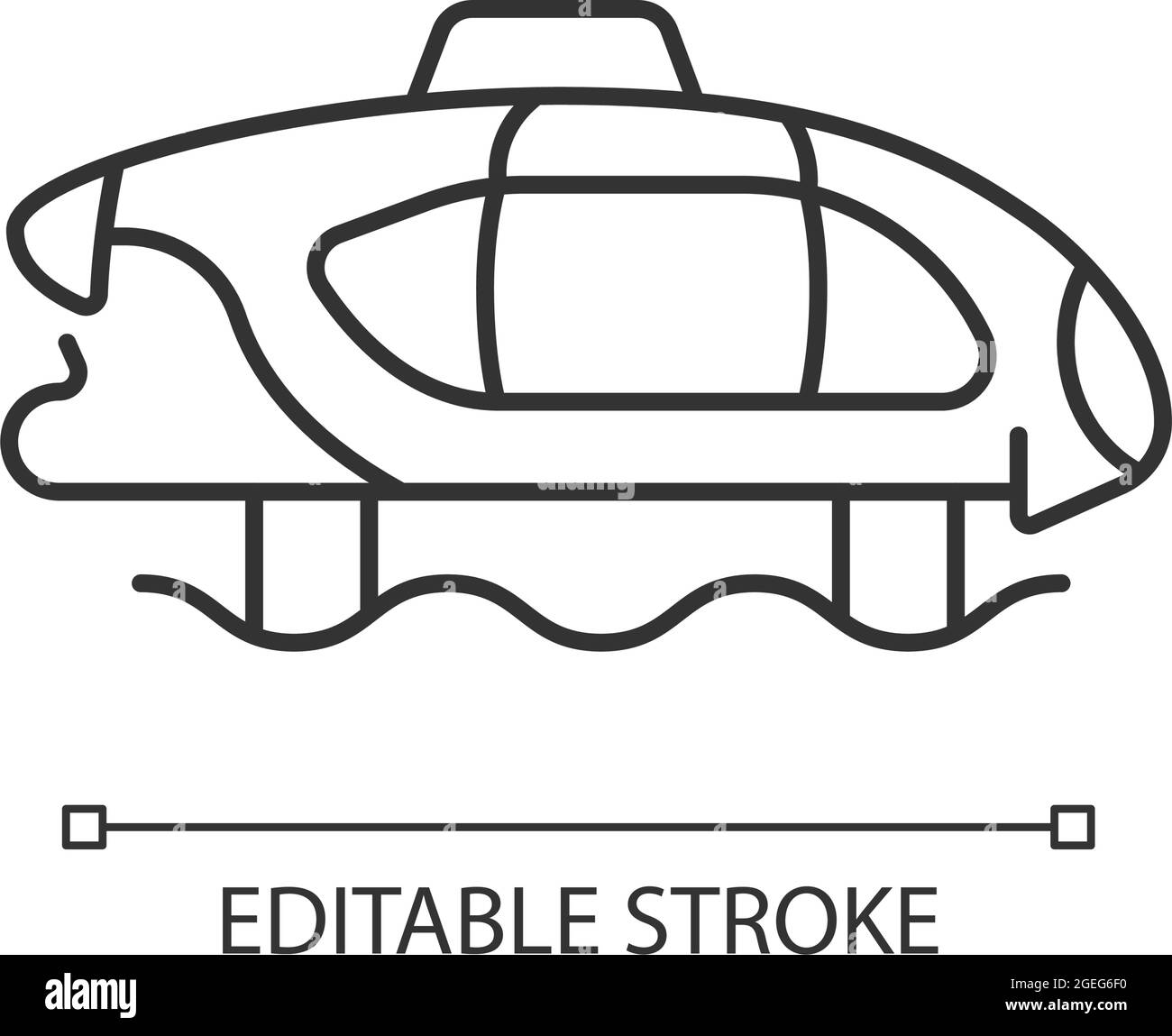 Icône linéaire de bateau-taxi électrique Illustration de Vecteur