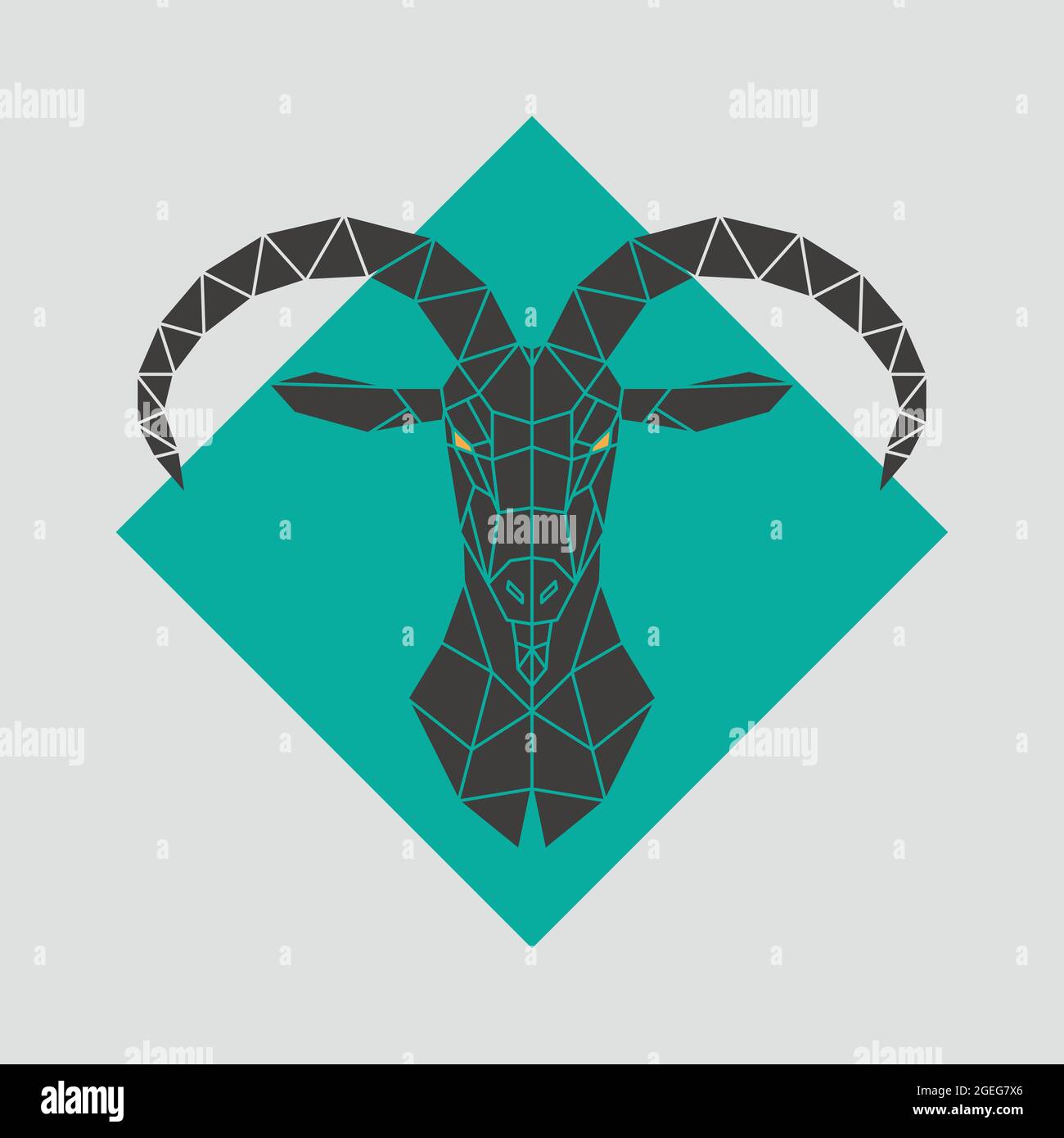 Tête polygonale de chèvre de montagne. Illustration vectorielle. Illustration de Vecteur