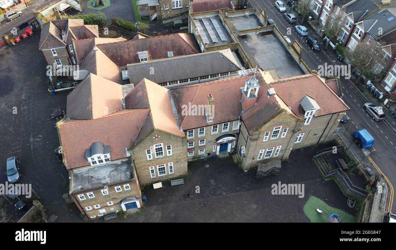 Photographie aérienne de Stamford Hill School, Vartry Road Tottenham, Londres N15 Banque D'Images
