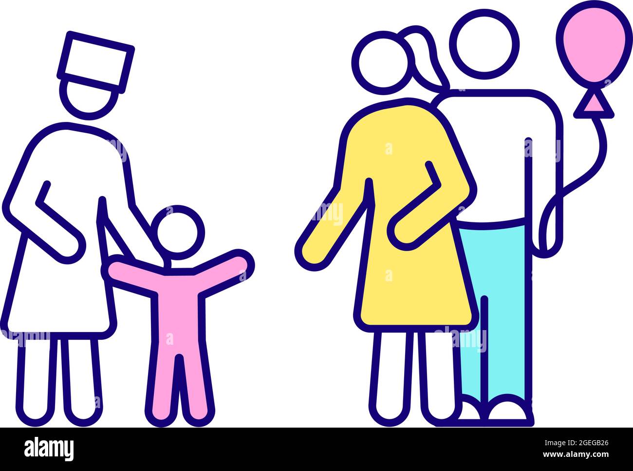 Icône de couleur RVB adoption Illustration de Vecteur