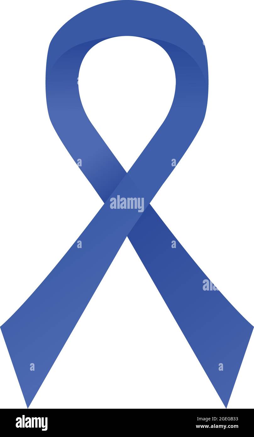 Ruban de sensibilisation bleu. Cancer colorectal, symbole de prévention de la maltraitance des enfants Illustration de Vecteur