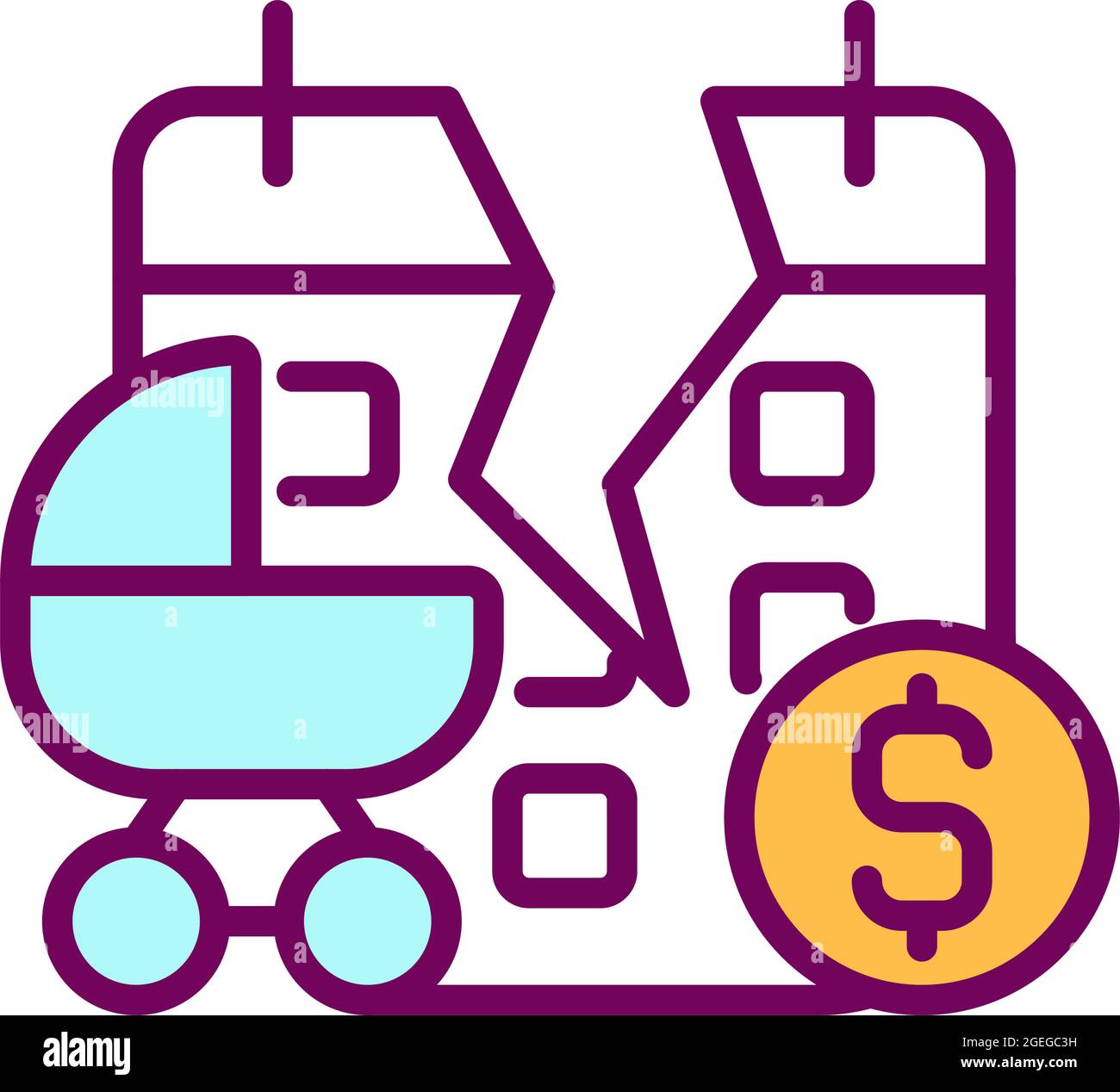 Icône de couleur RVB de plainte de congé de maternité Illustration de Vecteur