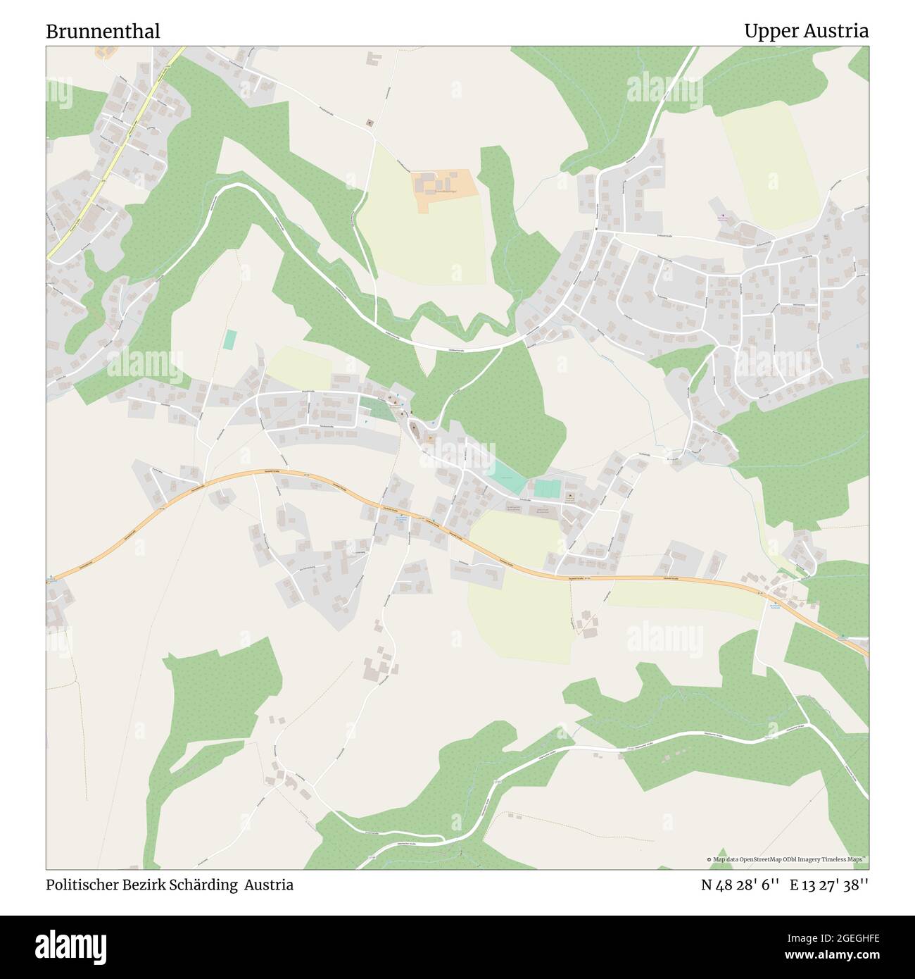 Brunnenthal, Politischer Bezirk Schärding, Autriche, haute-Autriche, N 48 28' 6'', E 13 27' 38'', carte, carte intemporelle publiée en 2021. Les voyageurs, les explorateurs et les aventuriers comme Florence Nightingale, David Livingstone, Ernest Shackleton, Lewis et Clark et Sherlock Holmes se sont appuyés sur des cartes pour planifier leurs voyages dans les coins les plus reculés du monde. Timeless Maps dresse la carte de la plupart des sites du monde, montrant ainsi la réalisation de grands rêves Banque D'Images