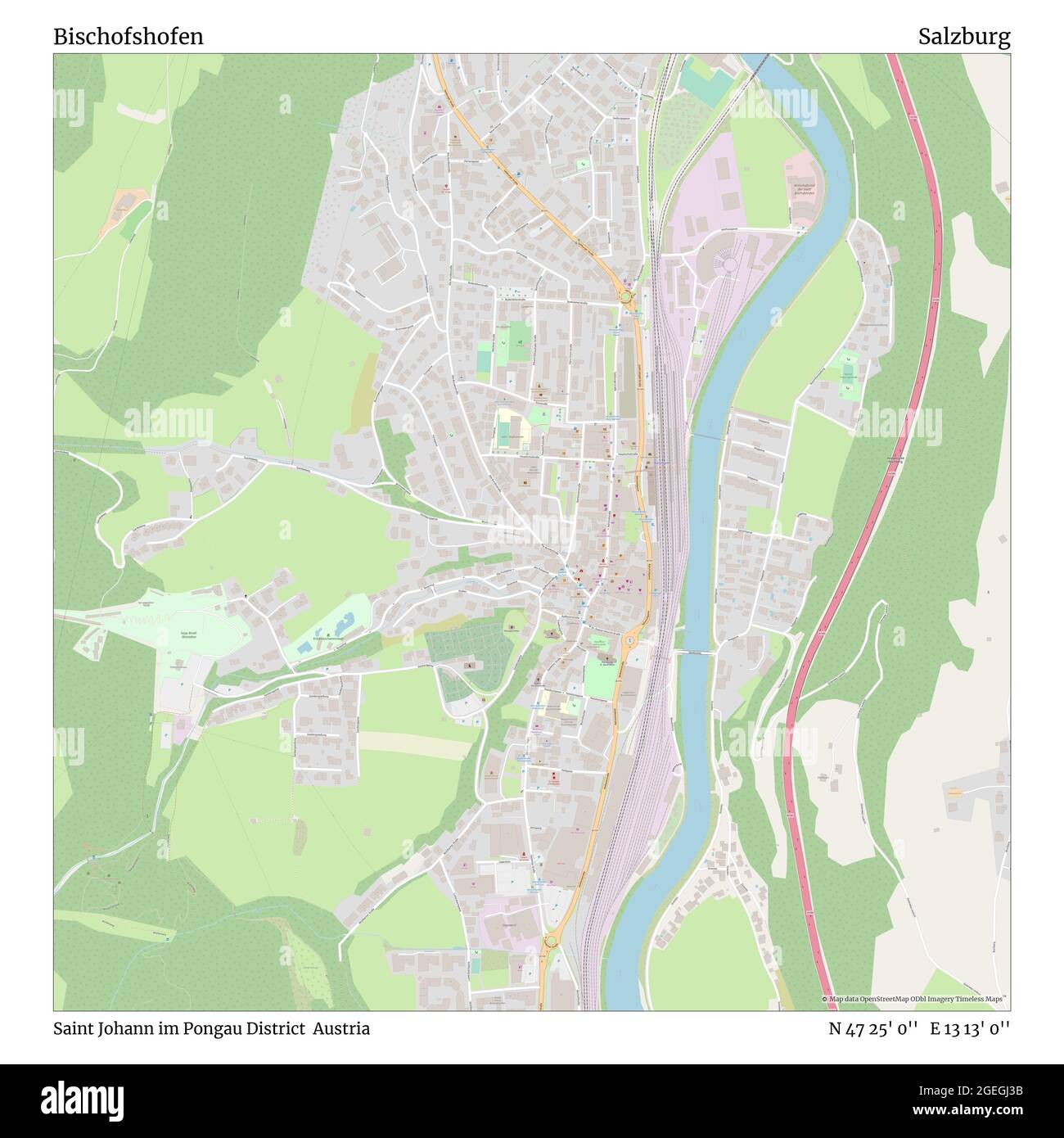 Bischofshofen, Saint Johann im Pongau District, Autriche, Salzbourg, N 47 25' 0', E 13 13' 0'', carte, Timeless carte publiée en 2021. Les voyageurs, les explorateurs et les aventuriers comme Florence Nightingale, David Livingstone, Ernest Shackleton, Lewis et Clark et Sherlock Holmes se sont appuyés sur des cartes pour planifier leurs voyages dans les coins les plus reculés du monde. Timeless Maps dresse la carte de la plupart des sites du monde, montrant ainsi la réalisation de grands rêves Banque D'Images