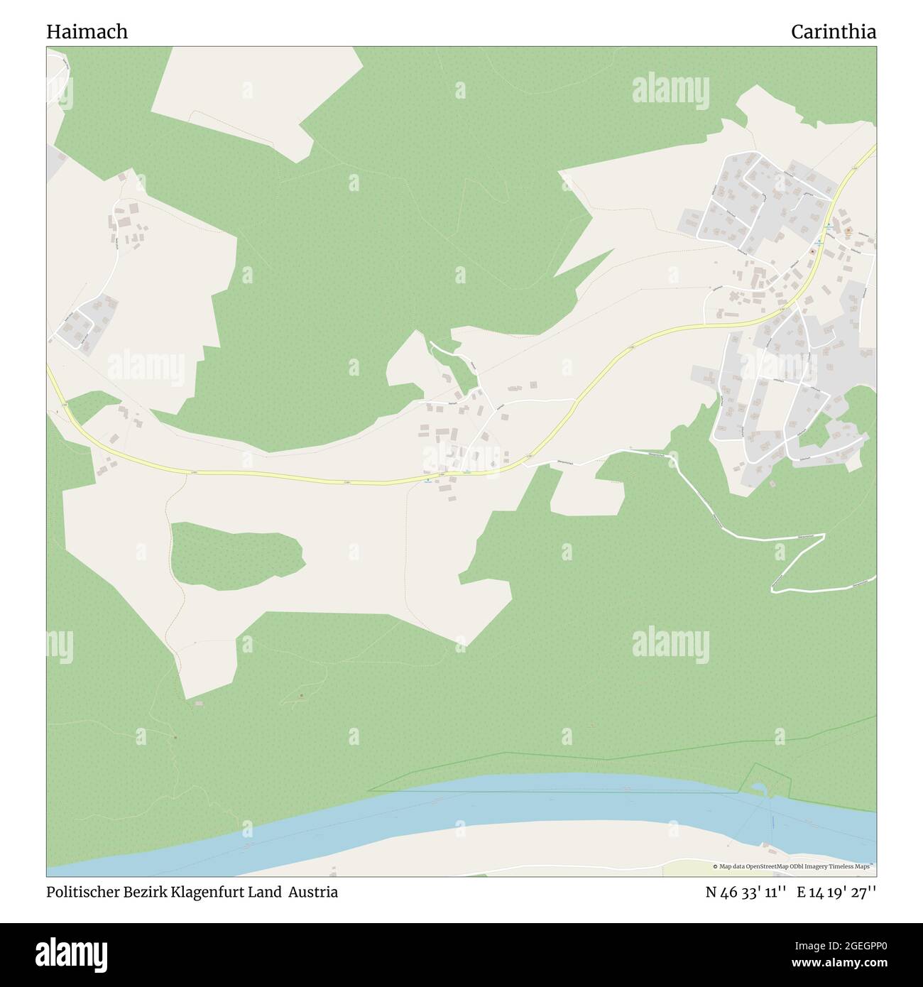 Haimach, Politischer Bezirk Klagenfurt Land, Autriche, Carinthie, N 46 33' 11'', E 14 19' 27'', carte, carte intemporelle publiée en 2021. Les voyageurs, les explorateurs et les aventuriers comme Florence Nightingale, David Livingstone, Ernest Shackleton, Lewis et Clark et Sherlock Holmes se sont appuyés sur des cartes pour planifier leurs voyages dans les coins les plus reculés du monde. Timeless Maps dresse la carte de la plupart des sites du monde, montrant ainsi la réalisation de grands rêves Banque D'Images