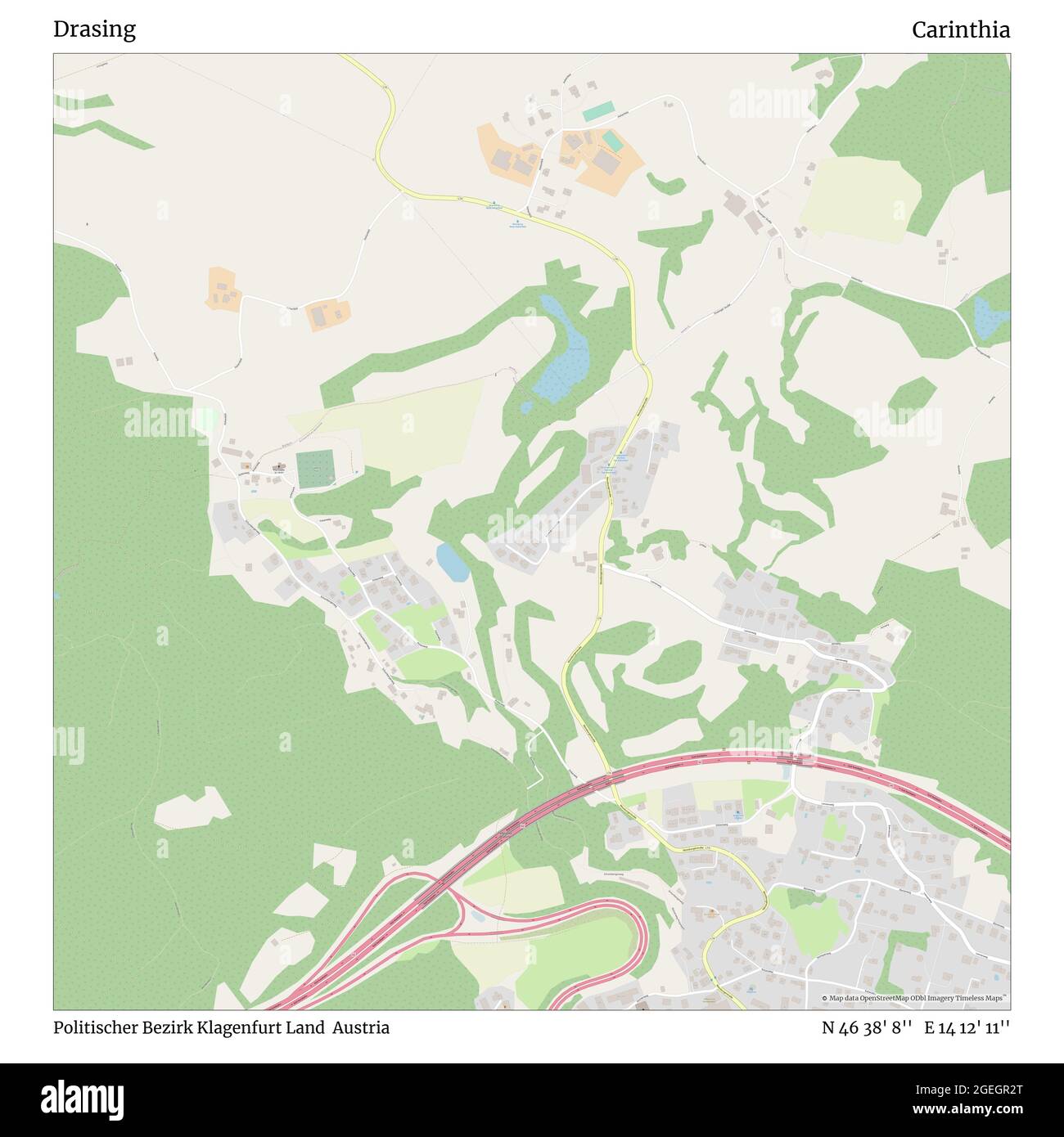 Drasing, Politischer Bezirk Klagenfurt Land, Autriche, Carinthie, N 46 38' 8'', E 14 12' 11'', carte, carte intemporelle publiée en 2021. Les voyageurs, les explorateurs et les aventuriers comme Florence Nightingale, David Livingstone, Ernest Shackleton, Lewis et Clark et Sherlock Holmes se sont appuyés sur des cartes pour planifier leurs voyages dans les coins les plus reculés du monde. Timeless Maps dresse la carte de la plupart des sites du monde, montrant ainsi la réalisation de grands rêves Banque D'Images