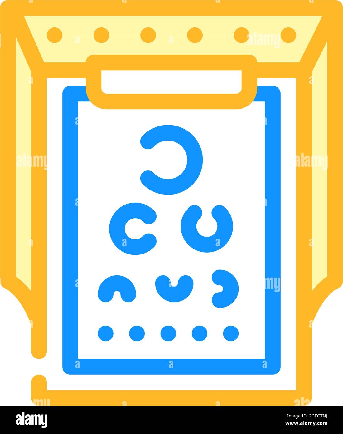 illustration vectorielle de l'icône de couleur de la table d'ophtalmologie snellen Illustration de Vecteur