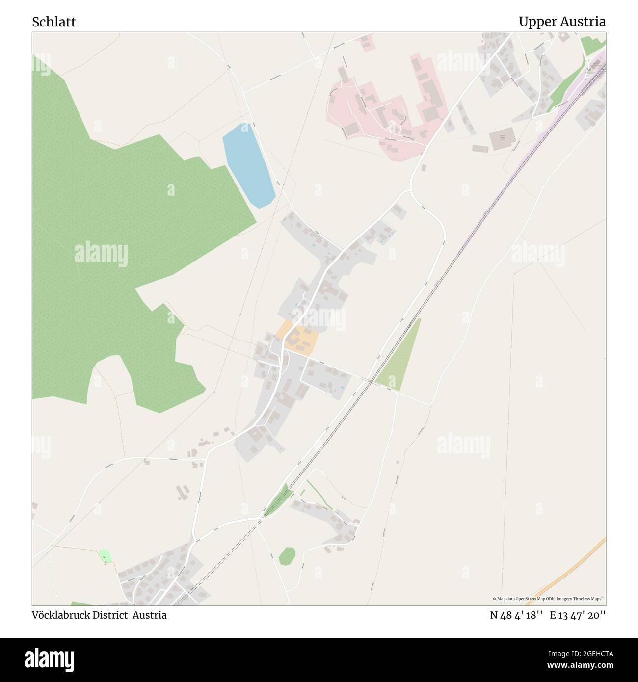 Schlatt, district de Vöcklabruck, Autriche, haute-Autriche, N 48 4' 18'', E 13 47' 20'', carte, carte intemporelle publiée en 2021. Les voyageurs, les explorateurs et les aventuriers comme Florence Nightingale, David Livingstone, Ernest Shackleton, Lewis et Clark et Sherlock Holmes se sont appuyés sur des cartes pour planifier leurs voyages dans les coins les plus reculés du monde. Timeless Maps dresse la carte de la plupart des sites du monde, montrant ainsi la réalisation de grands rêves Banque D'Images