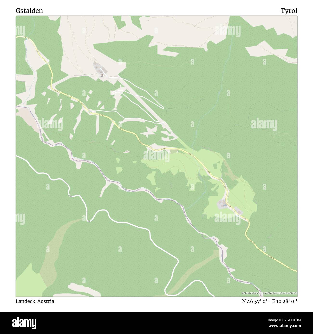 Gstalden, Landeck, Autriche, Tyrol, N 46 57' 0'', E 10 28' 0'', carte, carte intemporelle publiée en 2021. Les voyageurs, les explorateurs et les aventuriers comme Florence Nightingale, David Livingstone, Ernest Shackleton, Lewis et Clark et Sherlock Holmes se sont appuyés sur des cartes pour planifier leurs voyages dans les coins les plus reculés du monde. Timeless Maps dresse la carte de la plupart des sites du monde, montrant ainsi la réalisation de grands rêves Banque D'Images