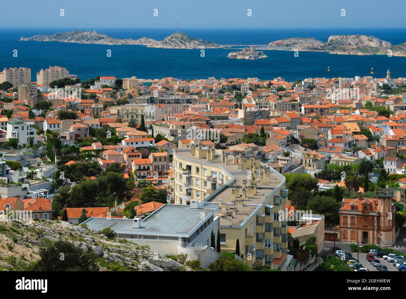 Vue sur la ville de Marseille. Marseille, France Banque D'Images