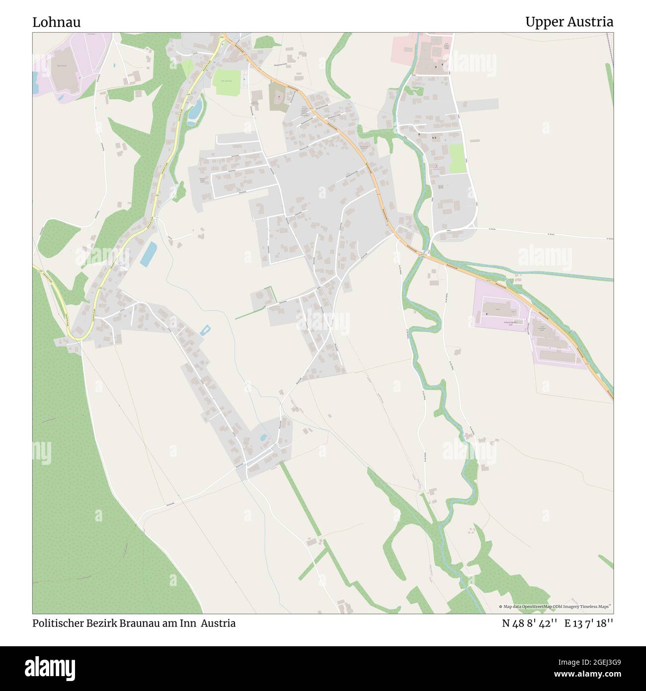 Lohnau, Politischer Bezirk Braunau am Inn, Autriche, haute-Autriche, N 48 8' 42'', E 13 7' 18'', carte, carte intemporelle publiée en 2021. Les voyageurs, les explorateurs et les aventuriers comme Florence Nightingale, David Livingstone, Ernest Shackleton, Lewis et Clark et Sherlock Holmes se sont appuyés sur des cartes pour planifier leurs voyages dans les coins les plus reculés du monde. Timeless Maps dresse la carte de la plupart des sites du monde, montrant ainsi la réalisation de grands rêves Banque D'Images