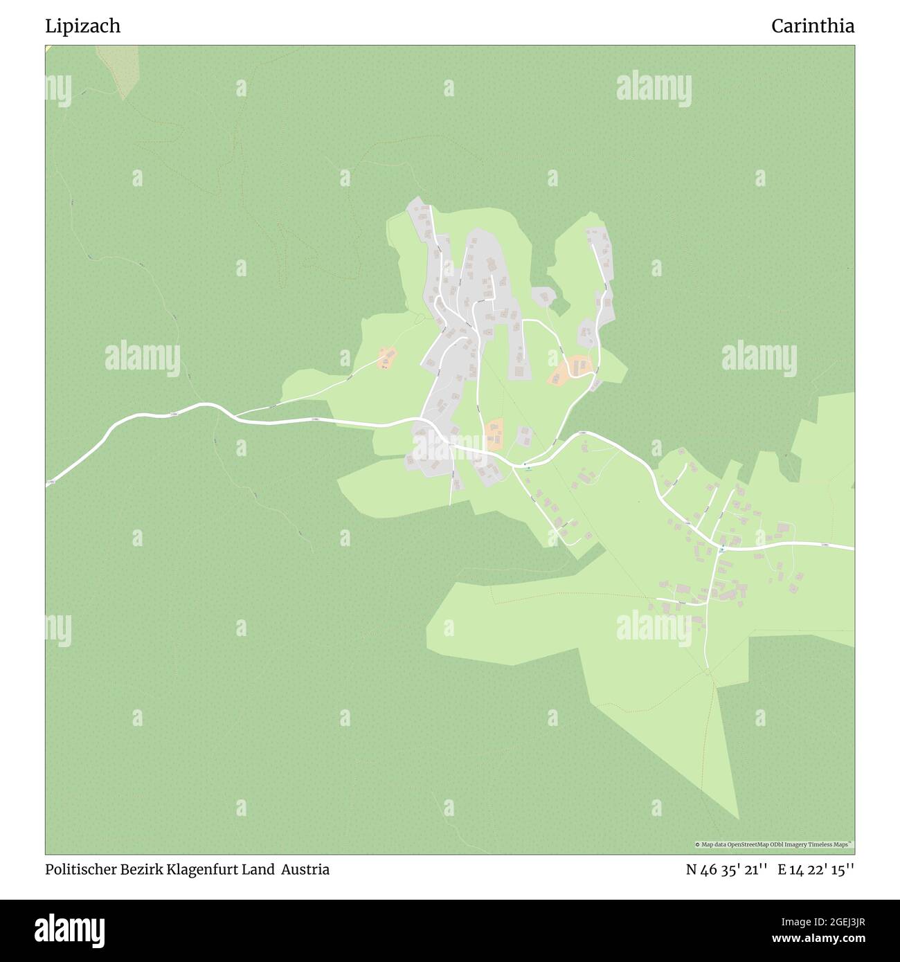 Lipizach, Politischer Bezirk Klagenfurt Land, Autriche, Carinthie, N 46 35' 21'', E 14 22' 15'', carte, carte intemporelle publiée en 2021. Les voyageurs, les explorateurs et les aventuriers comme Florence Nightingale, David Livingstone, Ernest Shackleton, Lewis et Clark et Sherlock Holmes se sont appuyés sur des cartes pour planifier leurs voyages dans les coins les plus reculés du monde. Timeless Maps dresse la carte de la plupart des sites du monde, montrant ainsi la réalisation de grands rêves Banque D'Images