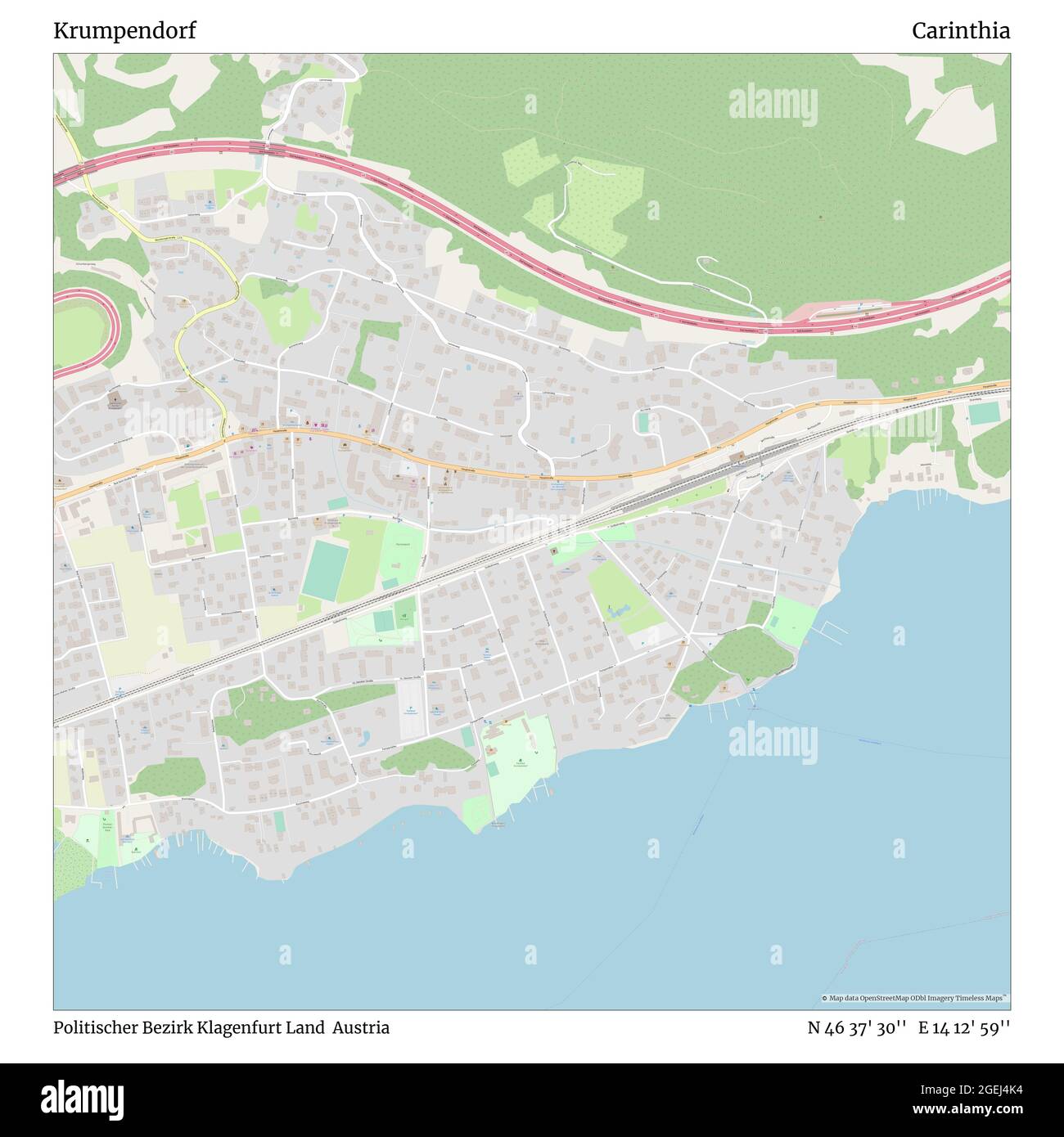 Krumpendorf, Politischer Bezirk Klagenfurt Land, Autriche, Carinthie, N 46 37' 30'', E 14 12' 59'', carte, carte intemporelle publiée en 2021. Les voyageurs, les explorateurs et les aventuriers comme Florence Nightingale, David Livingstone, Ernest Shackleton, Lewis et Clark et Sherlock Holmes se sont appuyés sur des cartes pour planifier leurs voyages dans les coins les plus reculés du monde. Timeless Maps dresse la carte de la plupart des sites du monde, montrant ainsi la réalisation de grands rêves Banque D'Images