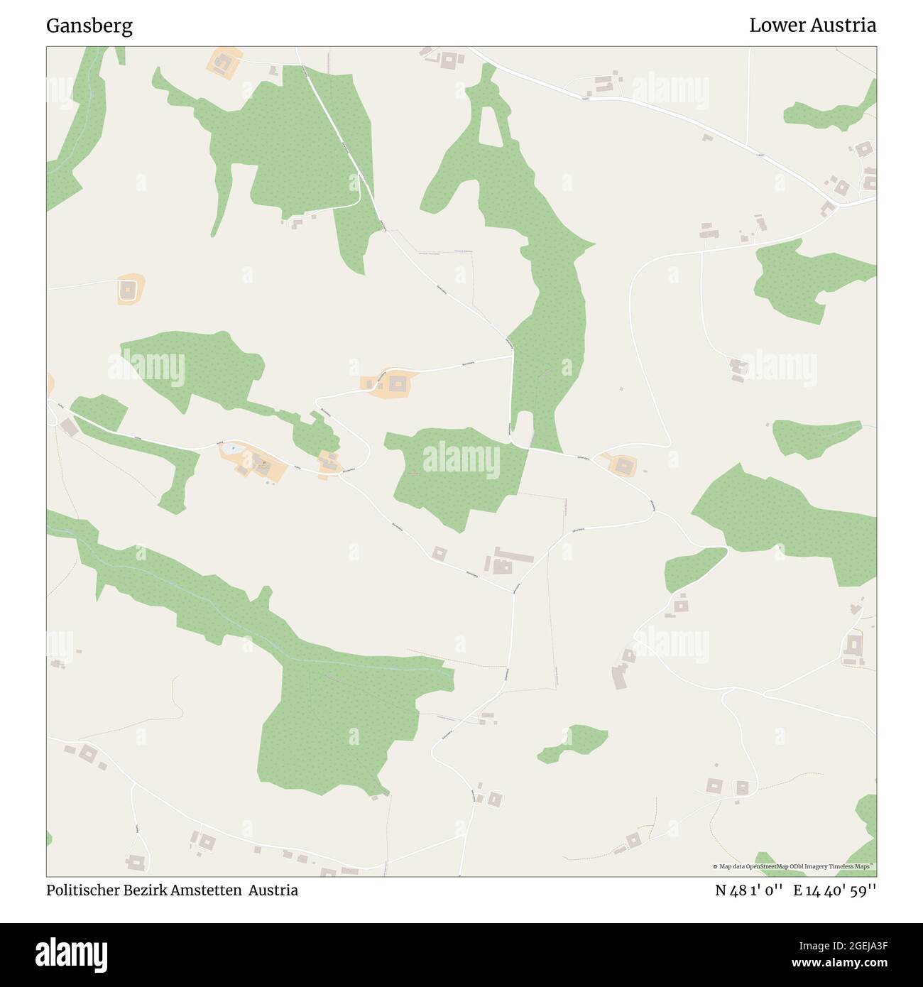 Gansberg, Politischer Bezirk Amstetten, Autriche, Basse-Autriche, N 48 1' 0'', E 14 40' 59'', carte, carte intemporelle publiée en 2021. Les voyageurs, les explorateurs et les aventuriers comme Florence Nightingale, David Livingstone, Ernest Shackleton, Lewis et Clark et Sherlock Holmes se sont appuyés sur des cartes pour planifier leurs voyages dans les coins les plus reculés du monde. Timeless Maps dresse la carte de la plupart des sites du monde, montrant ainsi la réalisation de grands rêves Banque D'Images