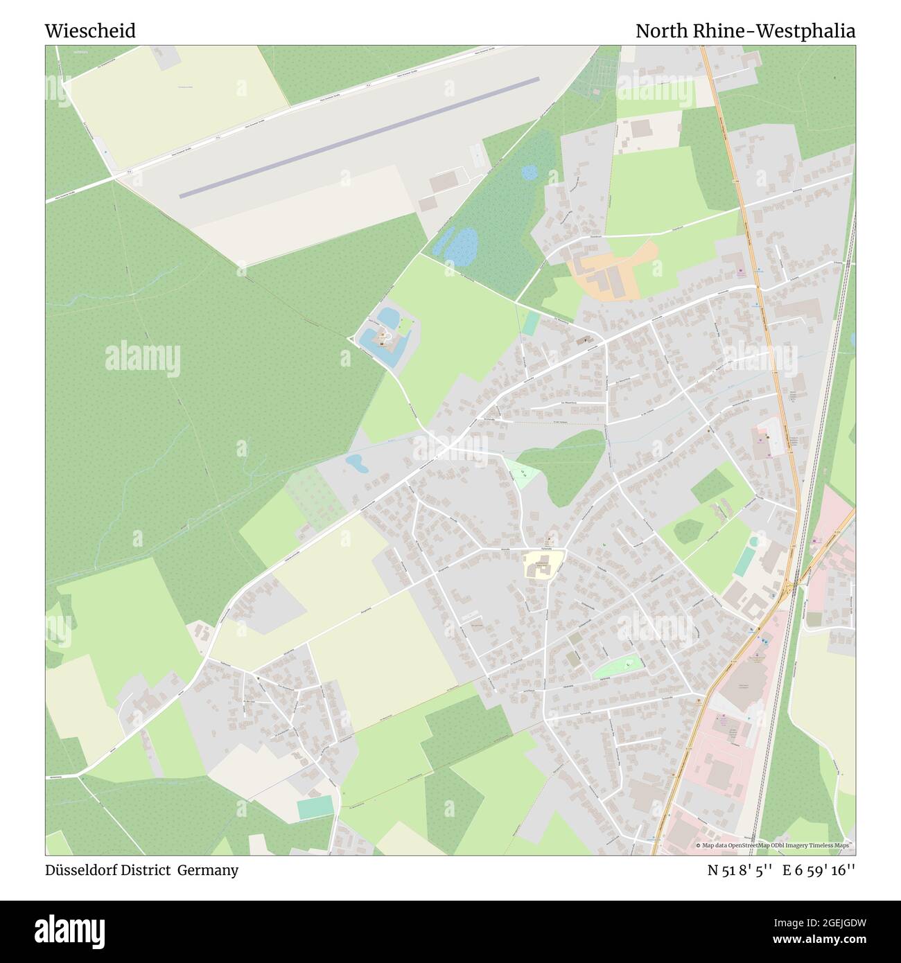 Wiescheid, Düsseldorf District, Allemagne, Rhénanie-du-Nord-Westphalie, N 51 8' 5'', E 6 59' 16'', carte, Timeless carte publiée en 2021. Les voyageurs, les explorateurs et les aventuriers comme Florence Nightingale, David Livingstone, Ernest Shackleton, Lewis et Clark et Sherlock Holmes se sont appuyés sur des cartes pour planifier leurs voyages dans les coins les plus reculés du monde. Timeless Maps dresse la carte de la plupart des sites du monde, montrant ainsi la réalisation de grands rêves Banque D'Images