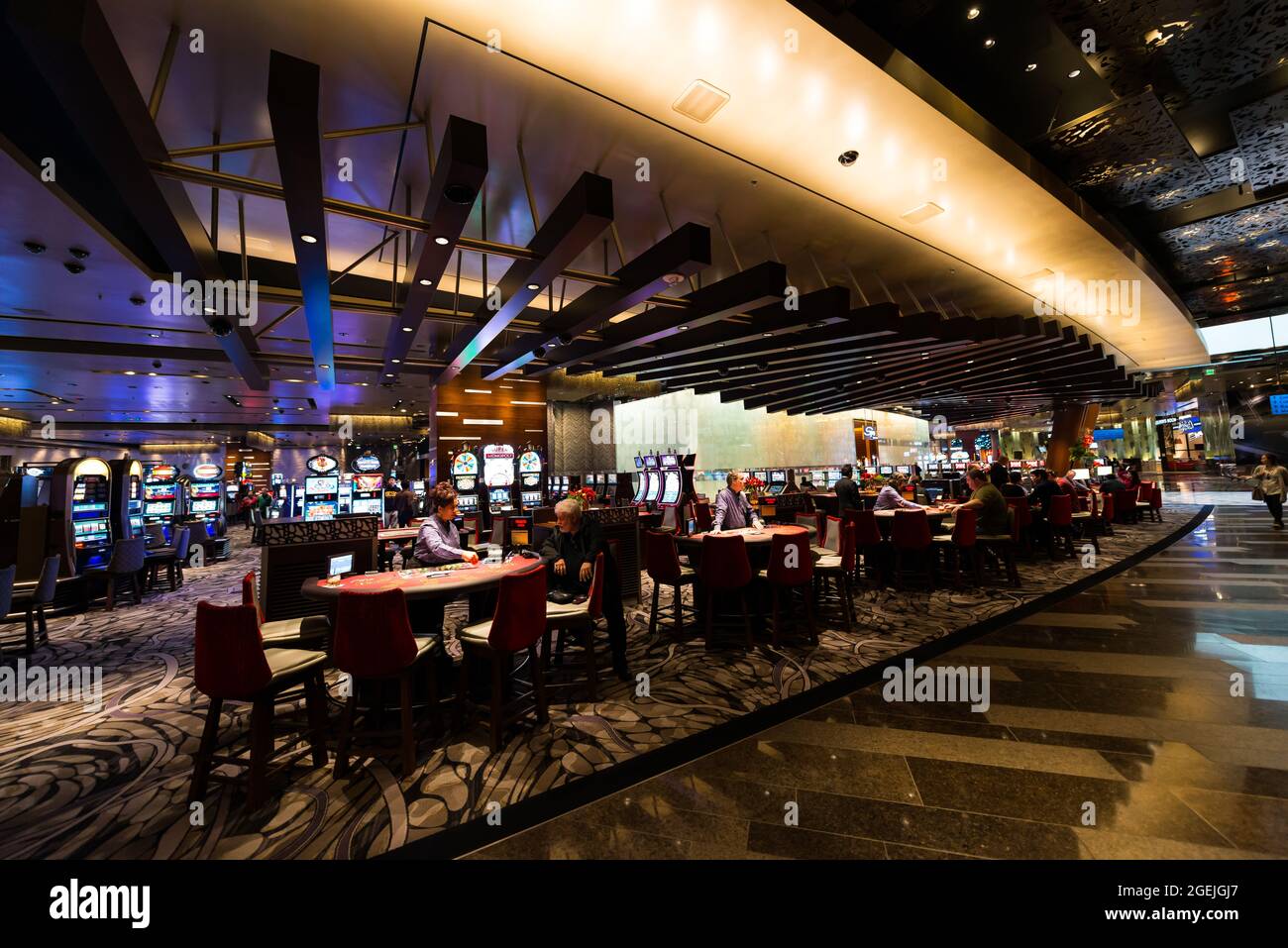 Un casino animé à Las Vegas Banque D'Images