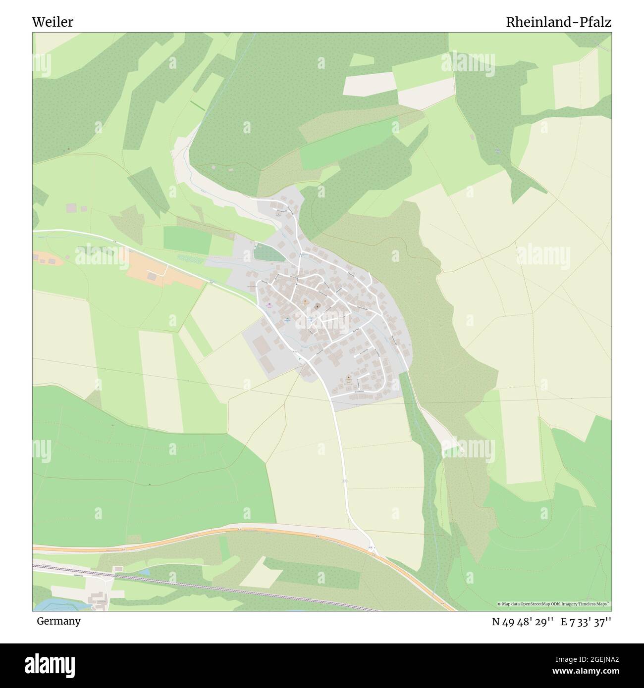 Weiler, Allemagne, Rheinland-Pfalz, N 49 48' 29'', E 7 33' 37'', carte, carte intemporelle publiée en 2021. Les voyageurs, les explorateurs et les aventuriers comme Florence Nightingale, David Livingstone, Ernest Shackleton, Lewis et Clark et Sherlock Holmes se sont appuyés sur des cartes pour planifier leurs voyages dans les coins les plus reculés du monde. Timeless Maps dresse la carte de la plupart des sites du monde, montrant ainsi la réalisation de grands rêves Banque D'Images