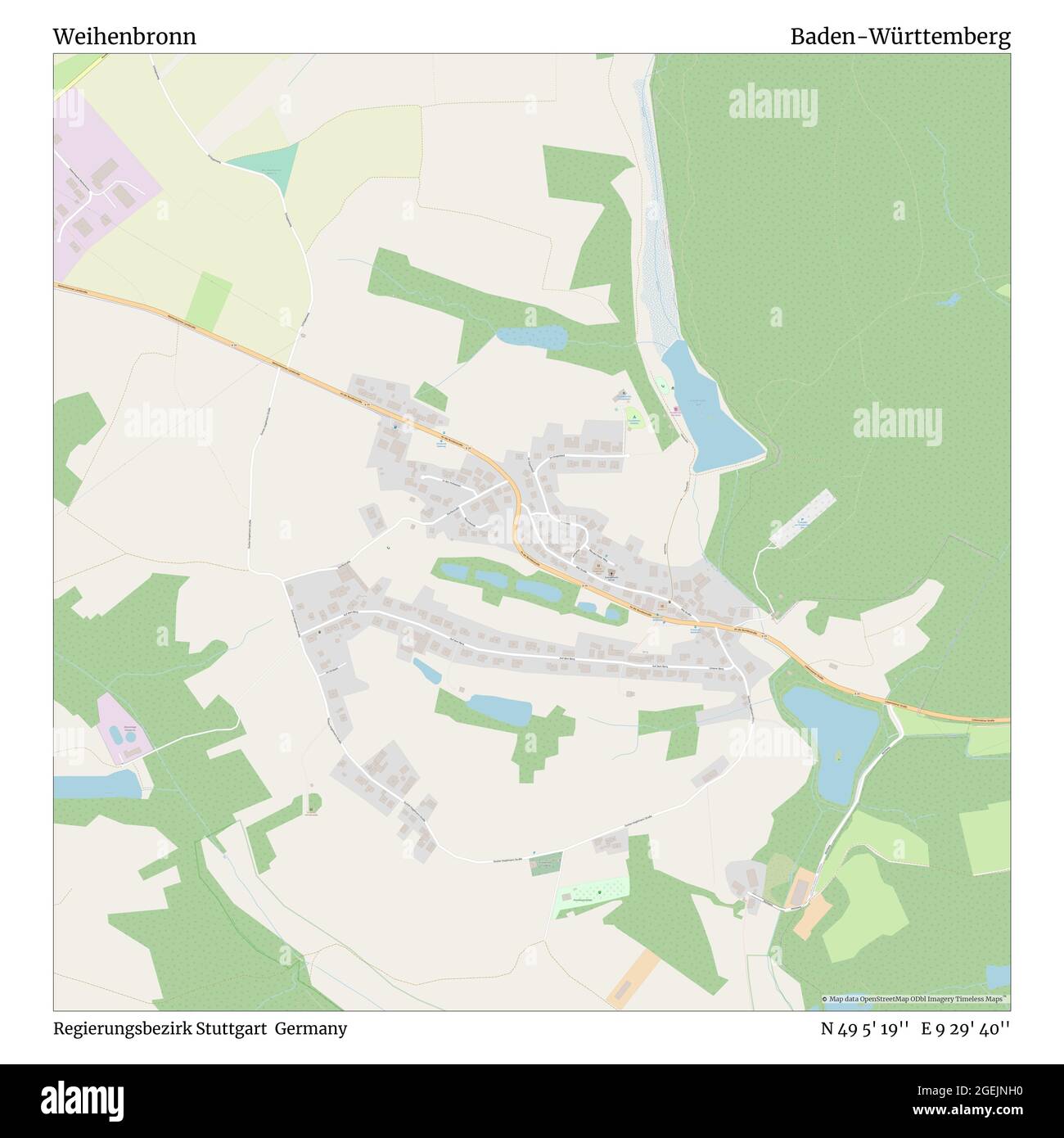 Weihenbronn, Regierungsbezirk Stuttgart, Allemagne, Bade-Wurtemberg, N 49 5' 19'', E 9 29' 40'', carte, Timeless carte publiée en 2021. Les voyageurs, les explorateurs et les aventuriers comme Florence Nightingale, David Livingstone, Ernest Shackleton, Lewis et Clark et Sherlock Holmes se sont appuyés sur des cartes pour planifier leurs voyages dans les coins les plus reculés du monde. Timeless Maps dresse la carte de la plupart des sites du monde, montrant ainsi la réalisation de grands rêves Banque D'Images