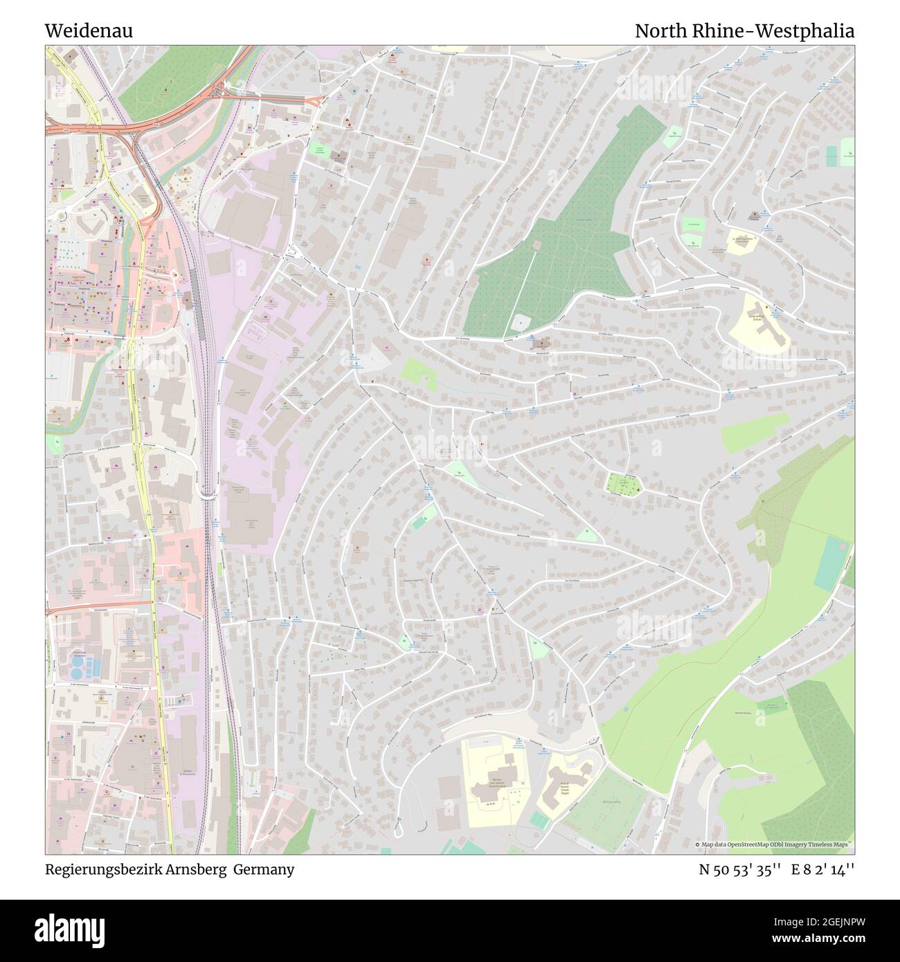 Weidenau, Regierungsbezirk Arnsberg, Allemagne, Rhénanie-du-Nord-Westphalie, N 50 53' 35'', E 8 2' 14'', carte, Timeless carte publiée en 2021. Les voyageurs, les explorateurs et les aventuriers comme Florence Nightingale, David Livingstone, Ernest Shackleton, Lewis et Clark et Sherlock Holmes se sont appuyés sur des cartes pour planifier leurs voyages dans les coins les plus reculés du monde. Timeless Maps dresse la carte de la plupart des sites du monde, montrant ainsi la réalisation de grands rêves Banque D'Images