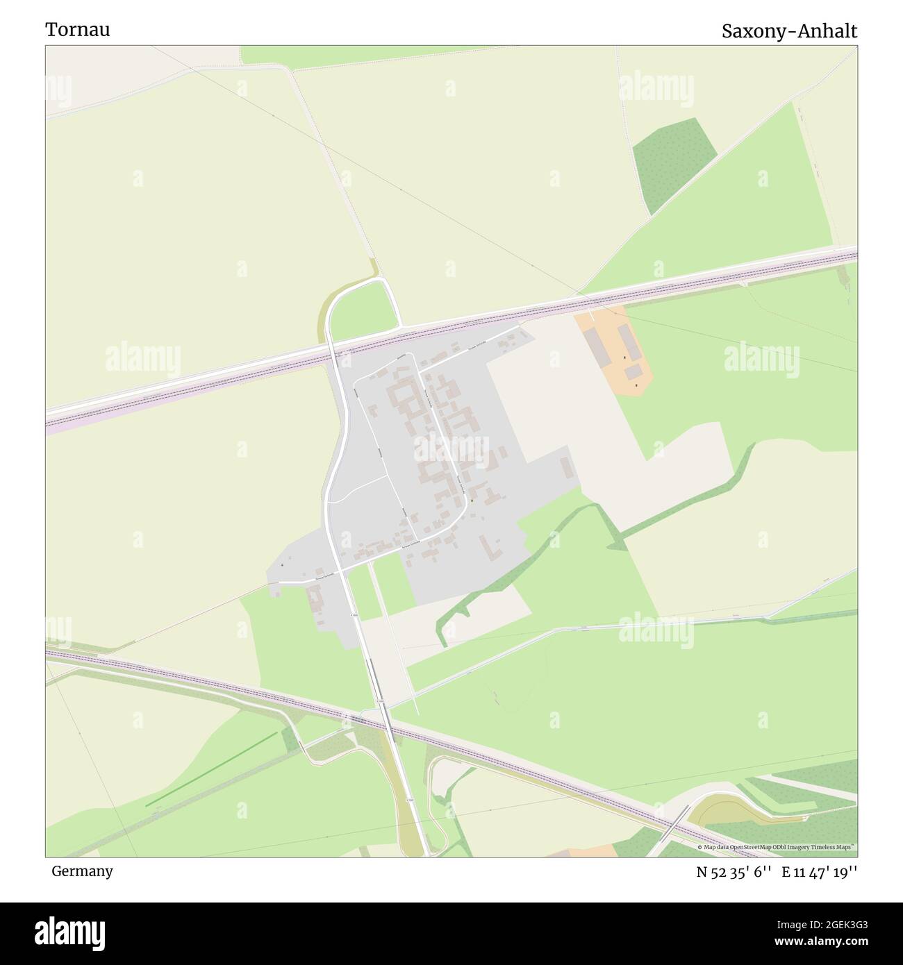 Tornau, Allemagne, Saxe-Anhalt, N 52 35' 6'', E 11 47' 19'', carte, carte intemporelle publiée en 2021. Les voyageurs, les explorateurs et les aventuriers comme Florence Nightingale, David Livingstone, Ernest Shackleton, Lewis et Clark et Sherlock Holmes se sont appuyés sur des cartes pour planifier leurs voyages dans les coins les plus reculés du monde. Timeless Maps dresse la carte de la plupart des sites du monde, montrant ainsi la réalisation de grands rêves Banque D'Images