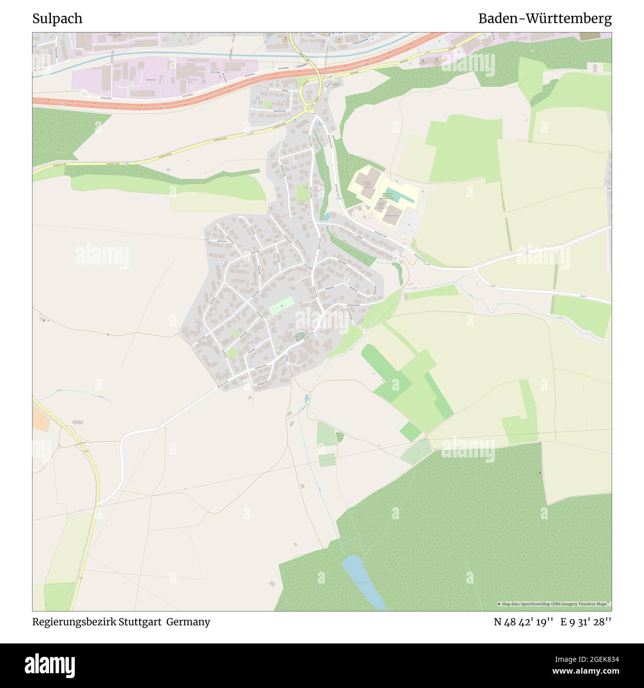 Sulpach, Regierungsbezirk Stuttgart, Allemagne, Bade-Wurtemberg, N 48 42' 19'', E 9 31' 28'', carte, Timeless carte publiée en 2021. Les voyageurs, les explorateurs et les aventuriers comme Florence Nightingale, David Livingstone, Ernest Shackleton, Lewis et Clark et Sherlock Holmes se sont appuyés sur des cartes pour planifier leurs voyages dans les coins les plus reculés du monde. Timeless Maps dresse la carte de la plupart des sites du monde, montrant ainsi la réalisation de grands rêves Banque D'Images