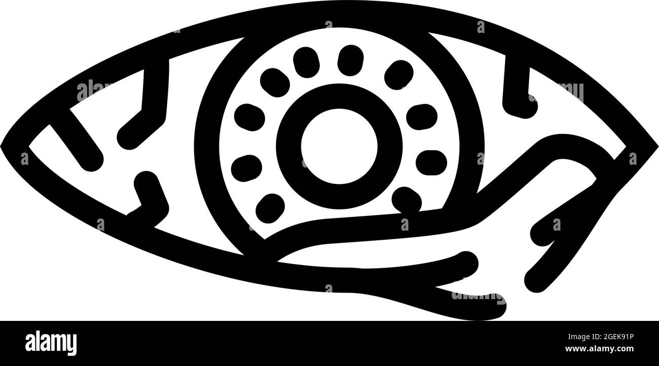 illustration vectorielle de la ligne d'ophtalmologie d'infection oculaire Illustration de Vecteur