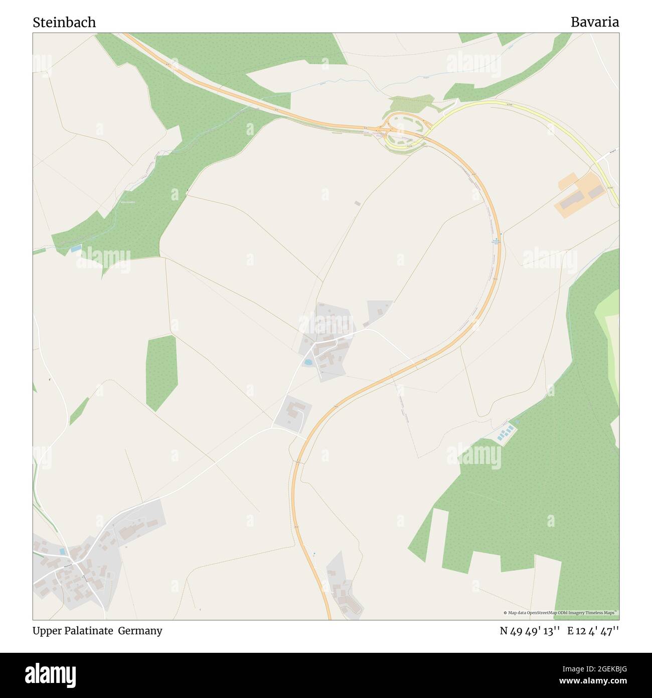 Steinbach, Haut-Palatinat, Allemagne, Bavière, N 49 49' 13'', E 12 4' 47'', carte, carte intemporelle publiée en 2021. Les voyageurs, les explorateurs et les aventuriers comme Florence Nightingale, David Livingstone, Ernest Shackleton, Lewis et Clark et Sherlock Holmes se sont appuyés sur des cartes pour planifier leurs voyages dans les coins les plus reculés du monde. Timeless Maps dresse la carte de la plupart des sites du monde, montrant ainsi la réalisation de grands rêves Banque D'Images