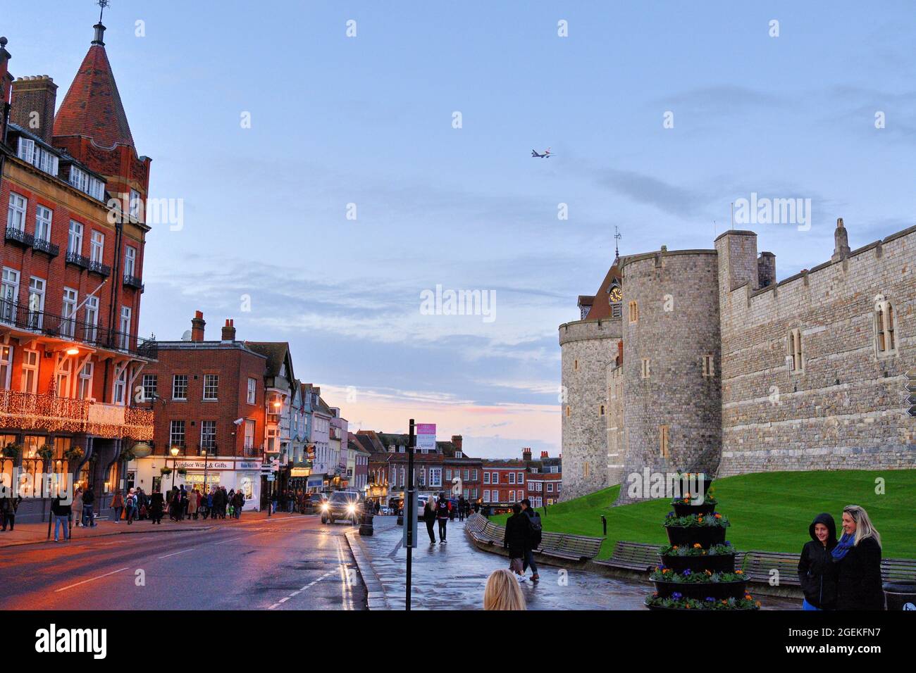 WINDSOR, ROYAUME-UNI - 01 août 2019 : une vue en soirée du Windsor, Berkshire Royaume-Uni Banque D'Images