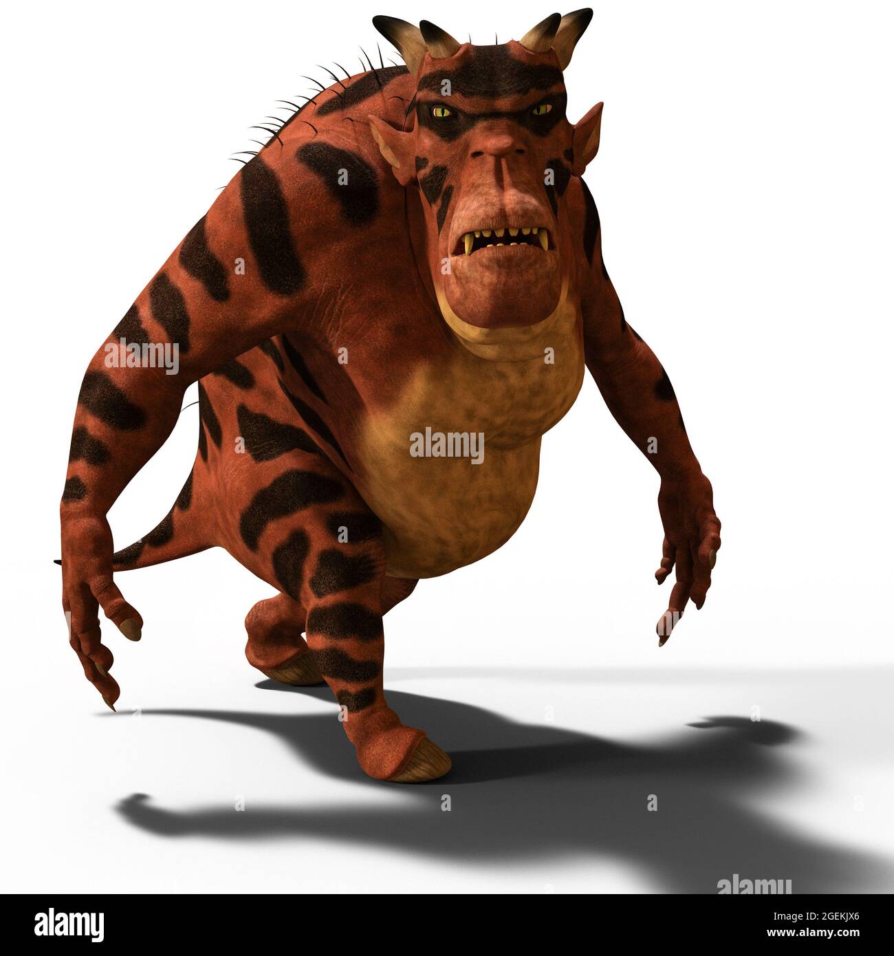 Illustration 3D d'un diable de dessin animé. Objet de rendu isolé Banque D'Images