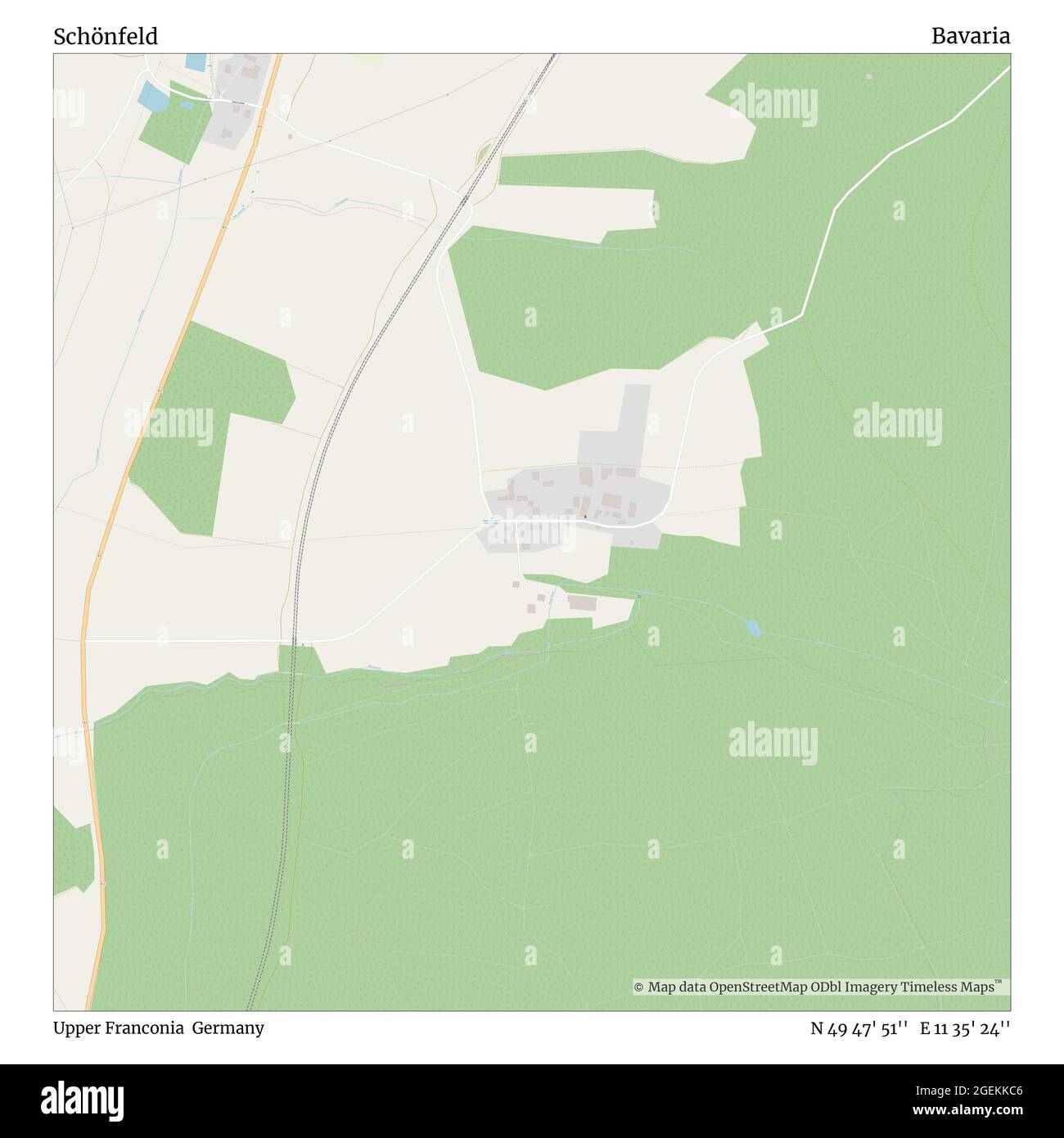 Schönfeld, haute-Franconie, Allemagne, Bavière, N 49 47' 51'', E 11 35' 24'', carte, carte intemporelle publiée en 2021. Les voyageurs, les explorateurs et les aventuriers comme Florence Nightingale, David Livingstone, Ernest Shackleton, Lewis et Clark et Sherlock Holmes se sont appuyés sur des cartes pour planifier leurs voyages dans les coins les plus reculés du monde. Timeless Maps dresse la carte de la plupart des sites du monde, montrant ainsi la réalisation de grands rêves Banque D'Images